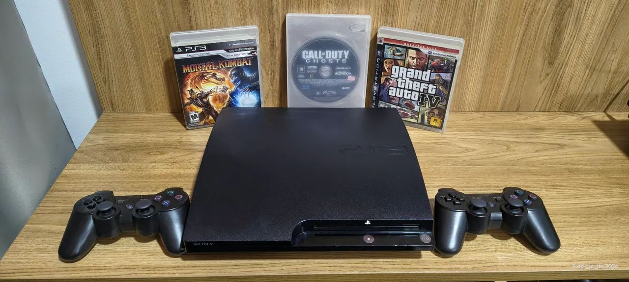 Ps3 slim desbloqueado com 160gb + 3 jogos - Consoles de Vídeo Game