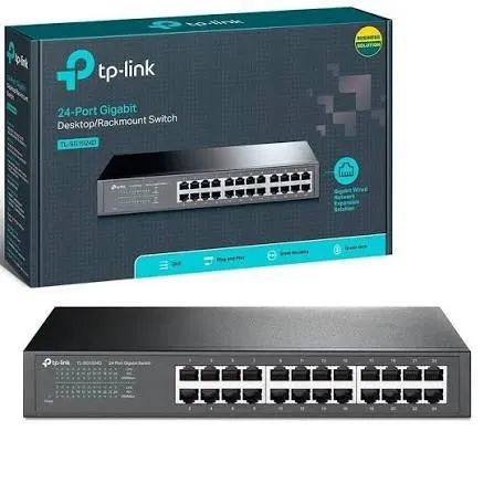 Switch gigabit 24 portas Tp-Link TL-SG1024D + TP-Link EAP615-Wall