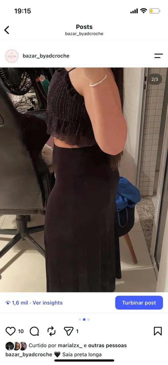 Saia longa preta - Foto 2