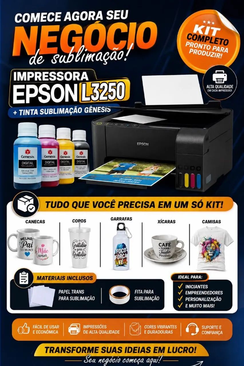 Prensa de Sublimação com impressora Epson L3250 - Foto 2