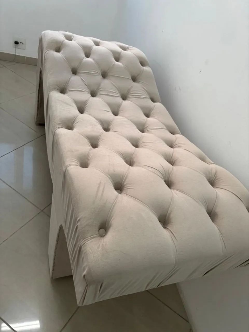 Maca Estofada Estética Spa Veludo Bege - Foto 2