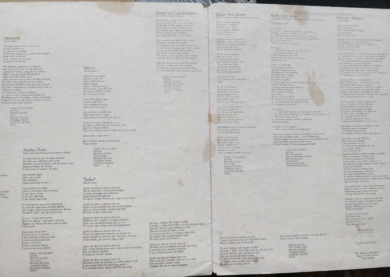 LP Legião Urbana (Dois) - Encarte Original EMI 1986 - Foto 4