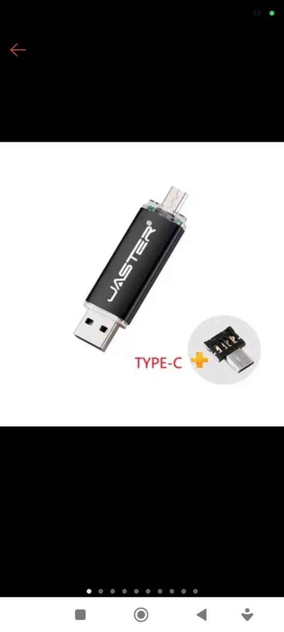 Pen Drive 64GB USB 2.0 Micro USB Tipo C (3 em 1) - Entrada Celular!