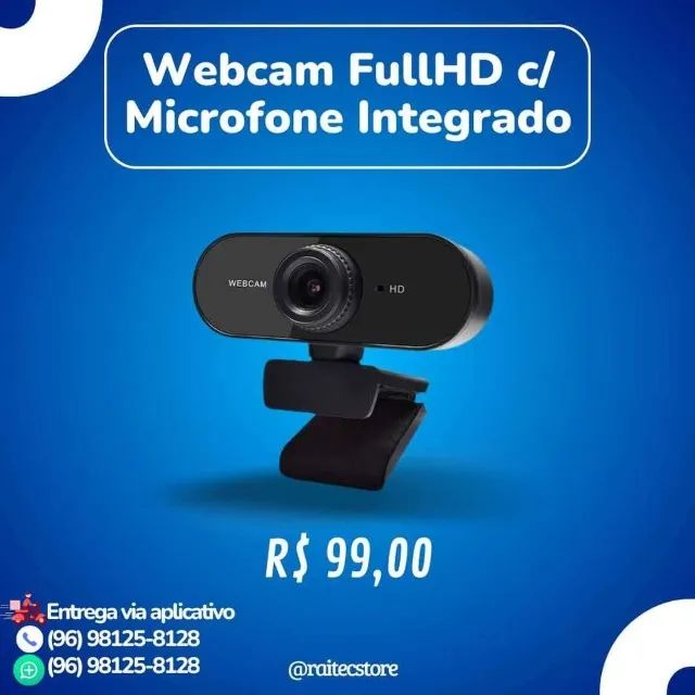 Webcam FullHD com Ajuste de Foco Manual