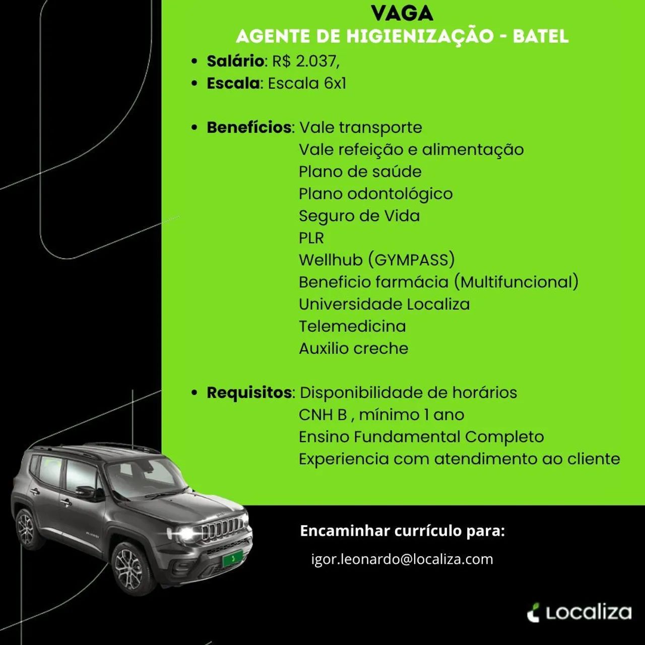 Vagas para Lavador de Veiculos