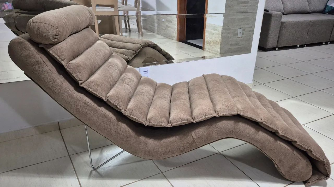 Sofá, poltrona tipo espreguiçadeira chaise divã longue - Foto 3