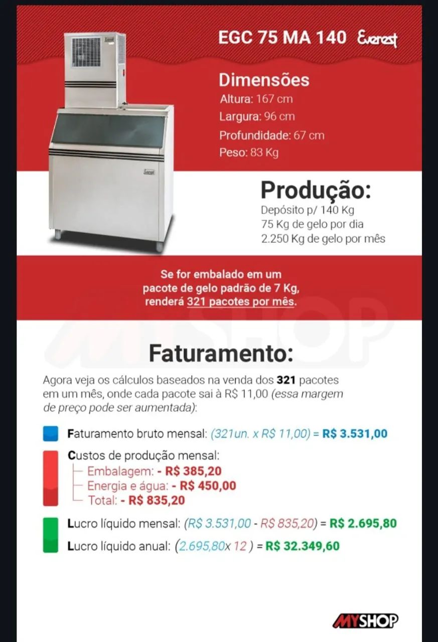 Máquina de gelo EGC 75 MA 140  - Foto 2