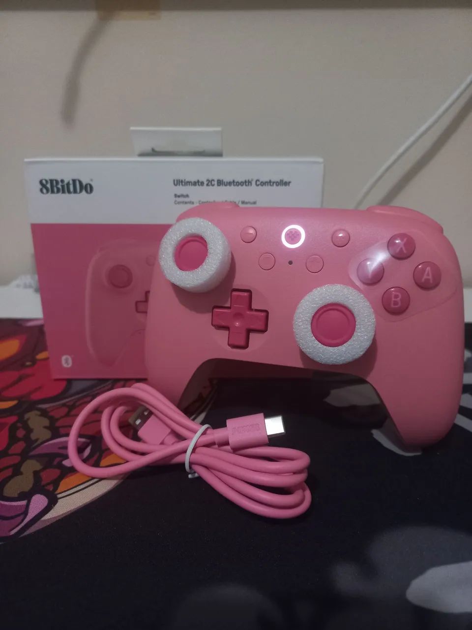 Controle 8BitDo bluetooth rosa (novo)