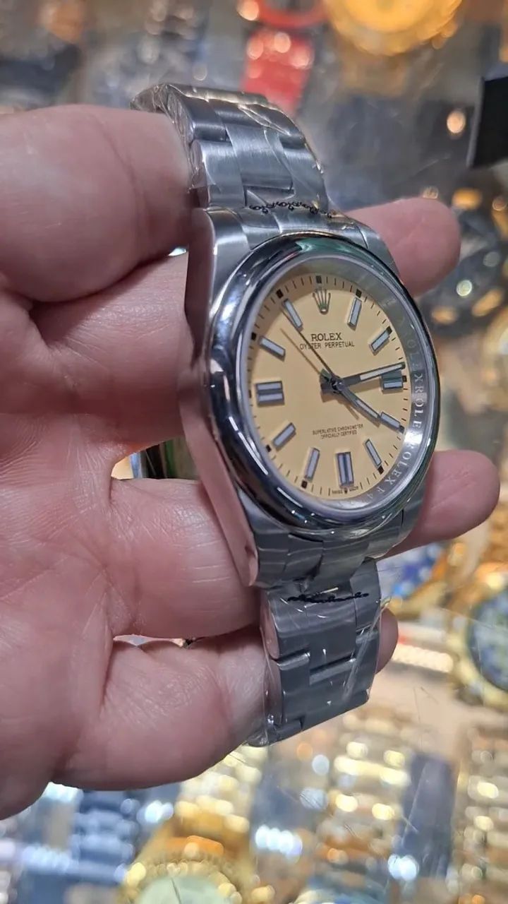 Relógio ROLEX AUTOMÁTICO  _ OSTER PERPETUAL FUNDO BEGE LANÇAMENTO  - Foto 4