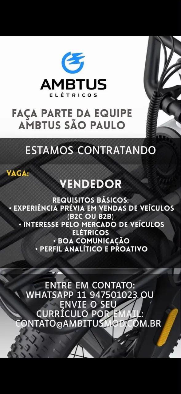 Vendedor de Bicicleta Elétrica e Moto Elétrica 