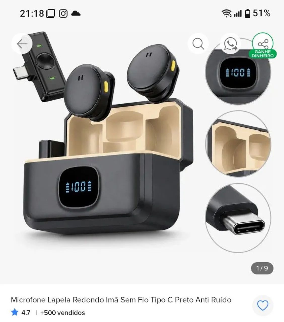 Microfone Lapela NOVO