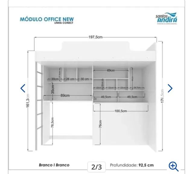 Cama alta multifuncional (baú + mesa + cama) - Foto 4