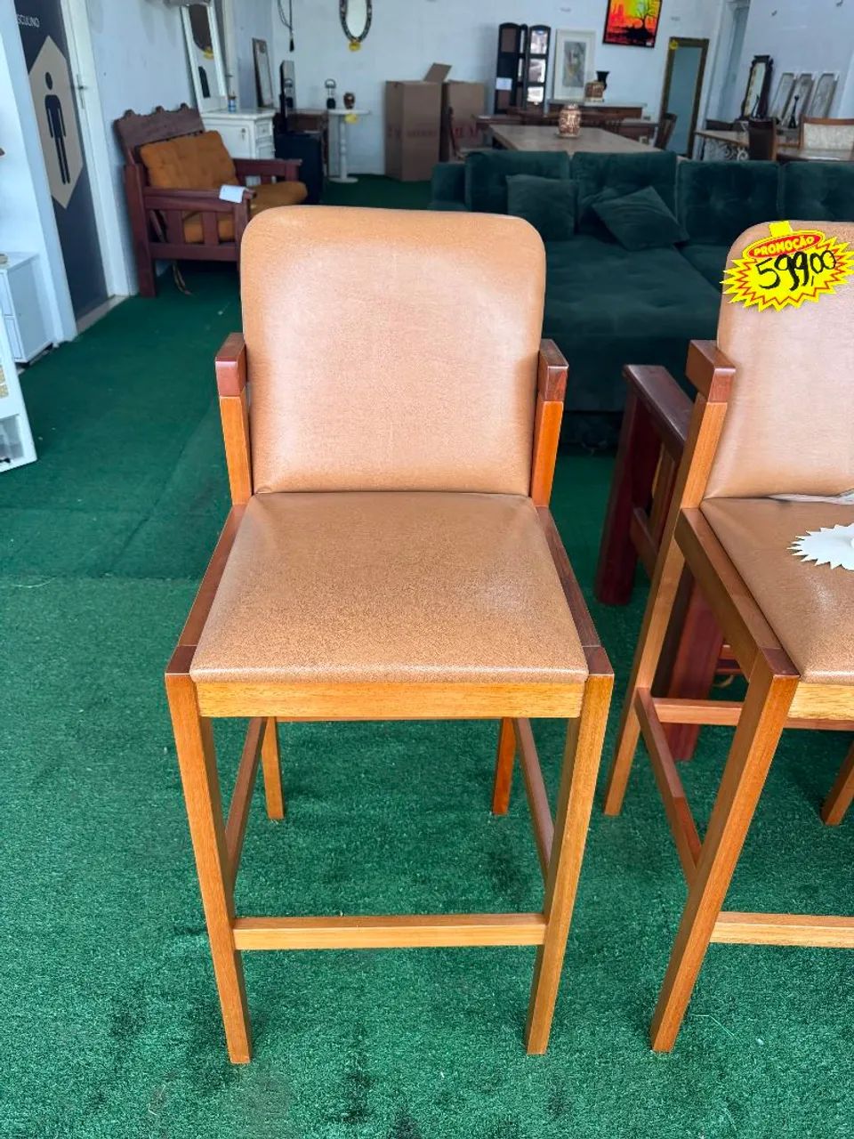 Banqueta Alta em courino  - Foto 2