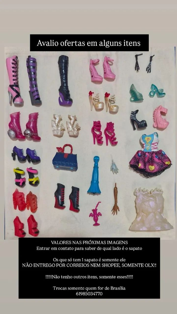 Vendo acessórios Monster High LEIA