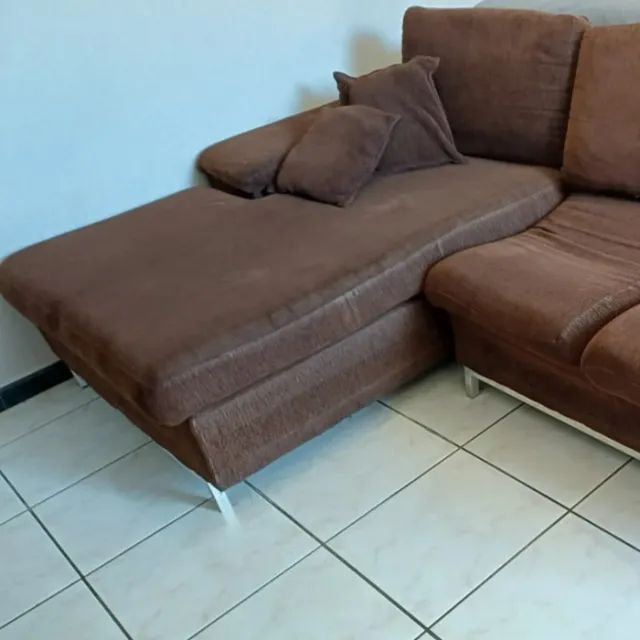 Sofá D'Angelis 2,70m com Chaise (LEIA A DESCRIÇÃO - Precisa de Reforma Estrutural) - Foto 3