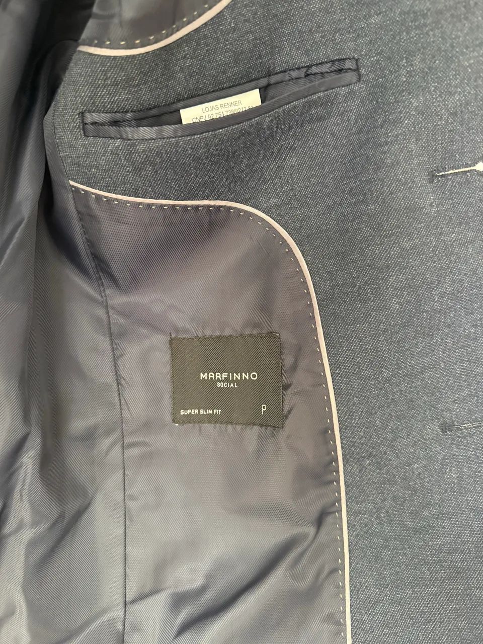 Paletó Super Slim Performance Com Bolsos Azul Escuro - Foto 4