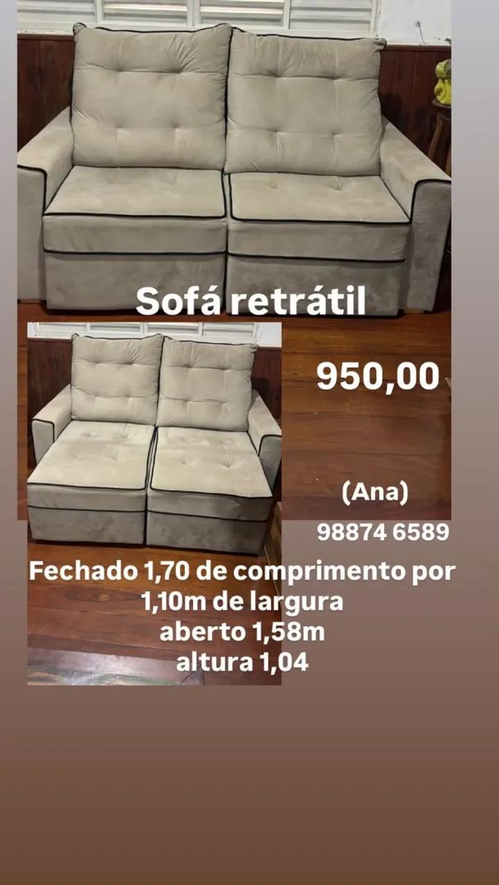 Sofá retrátil Cinza Claro - Foto 5