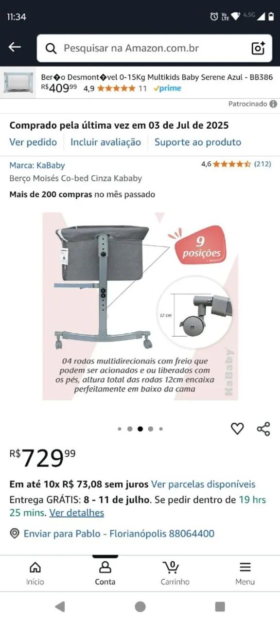 Berço Co-bed KaBaby NOVO Sem Uso | Anti-Refluxo - Foto 5