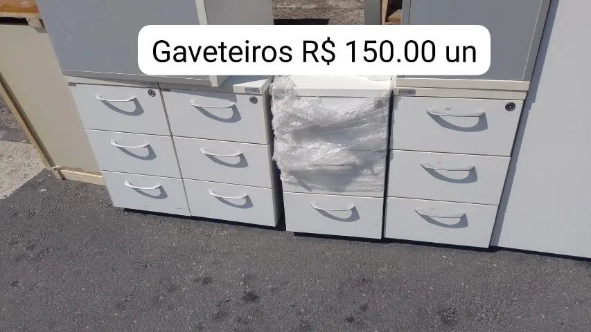 Gaveteiro para escritório com 3 gavetas