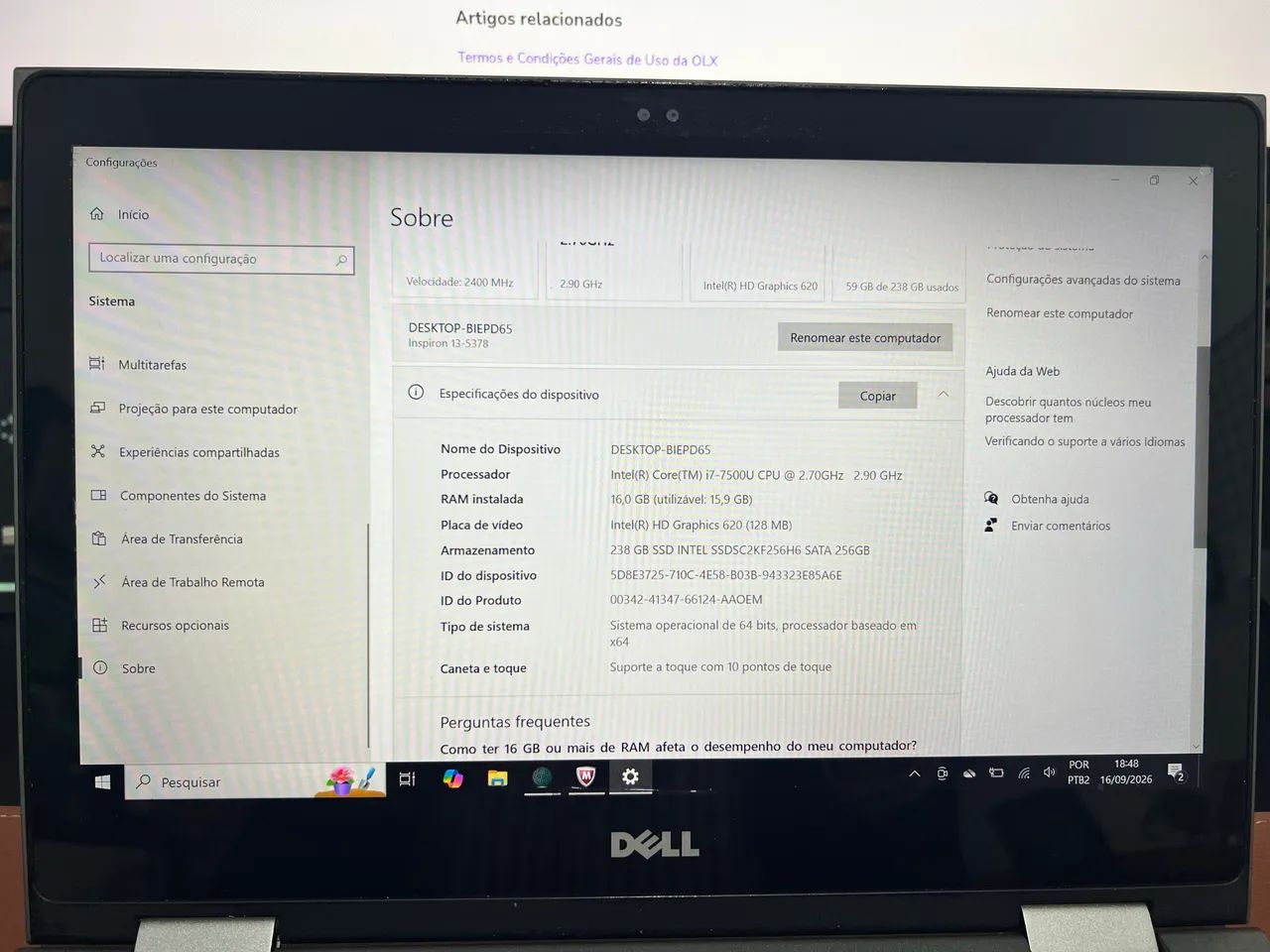 Notebook Dell Inspiron I7 Touch  - Foto 5