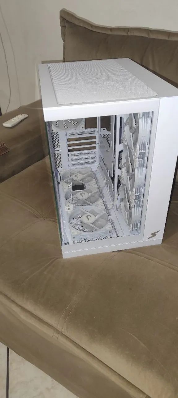 Gabinete Branco MATX Com 7 fans ARGB e controladora Rise mode - Foto 5