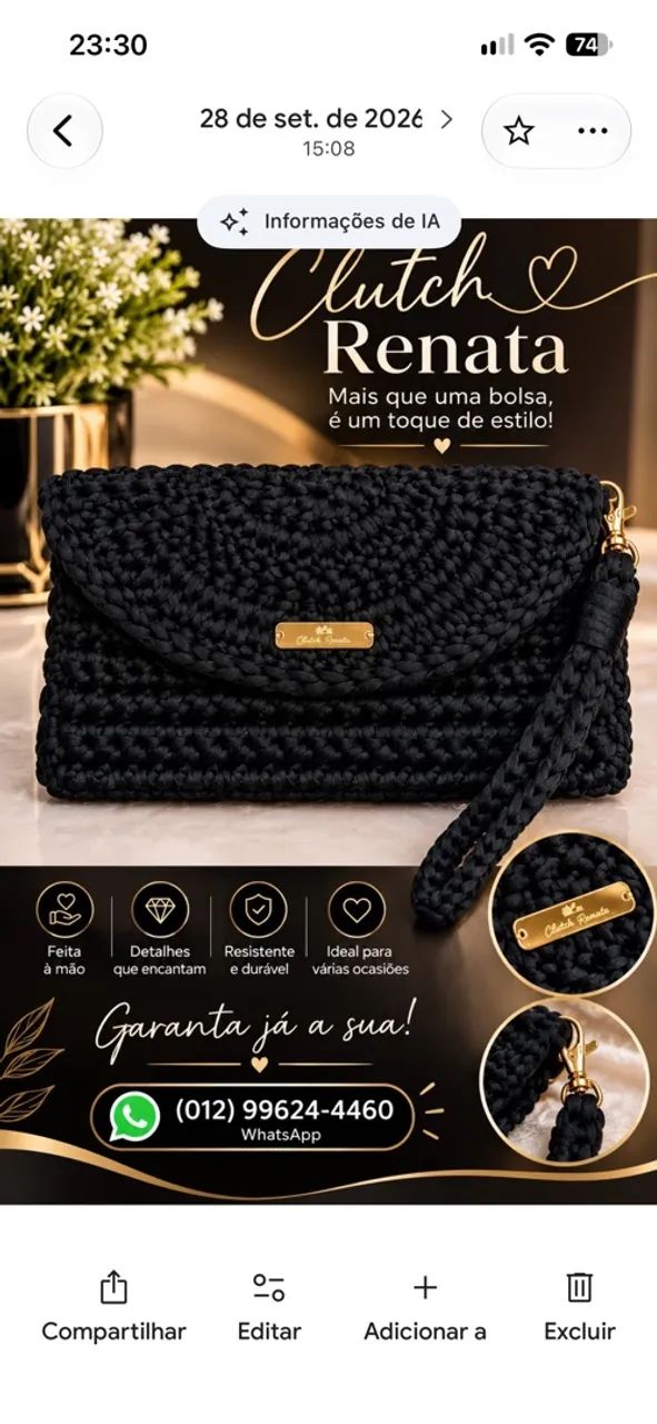 Bolsa e souplast crochê  - Foto 5