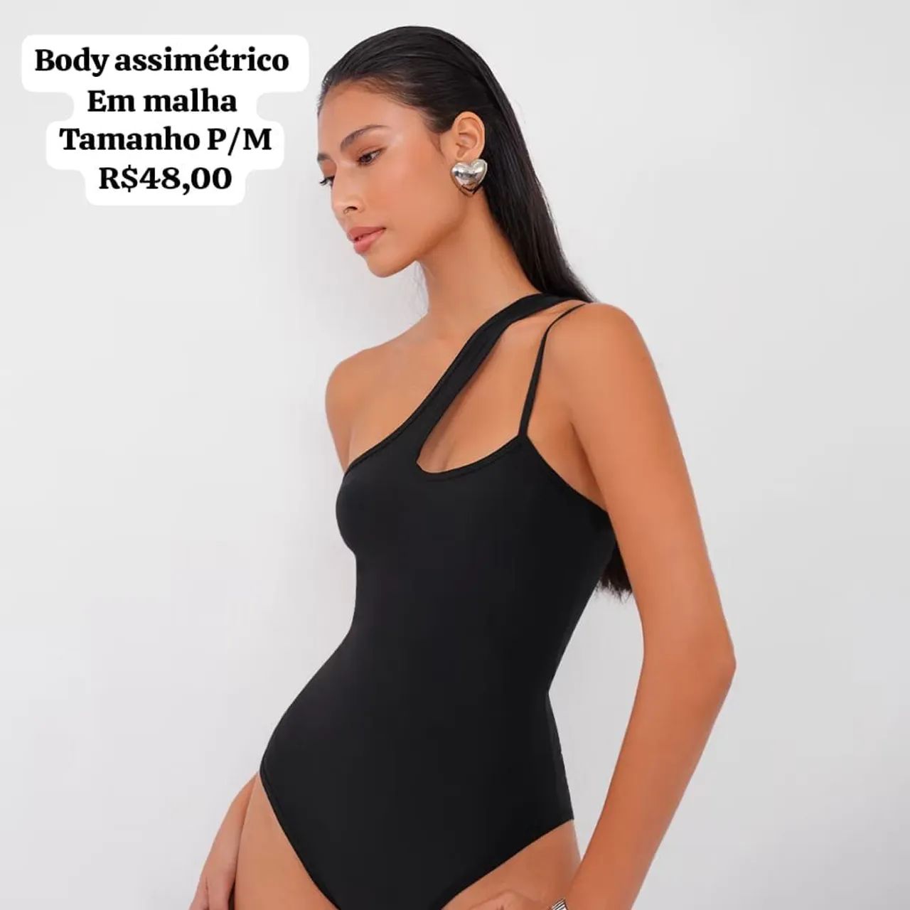 Body assimétrico em malha  - Foto 4