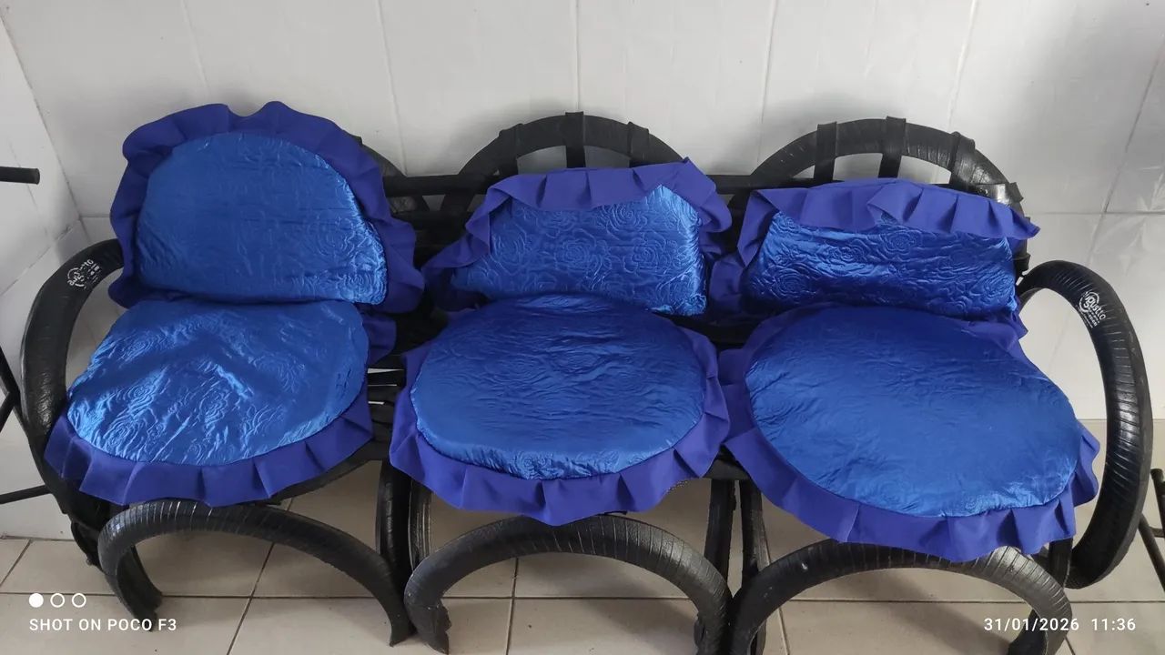 Vendo jogo de sofá de pneu  - Foto 5