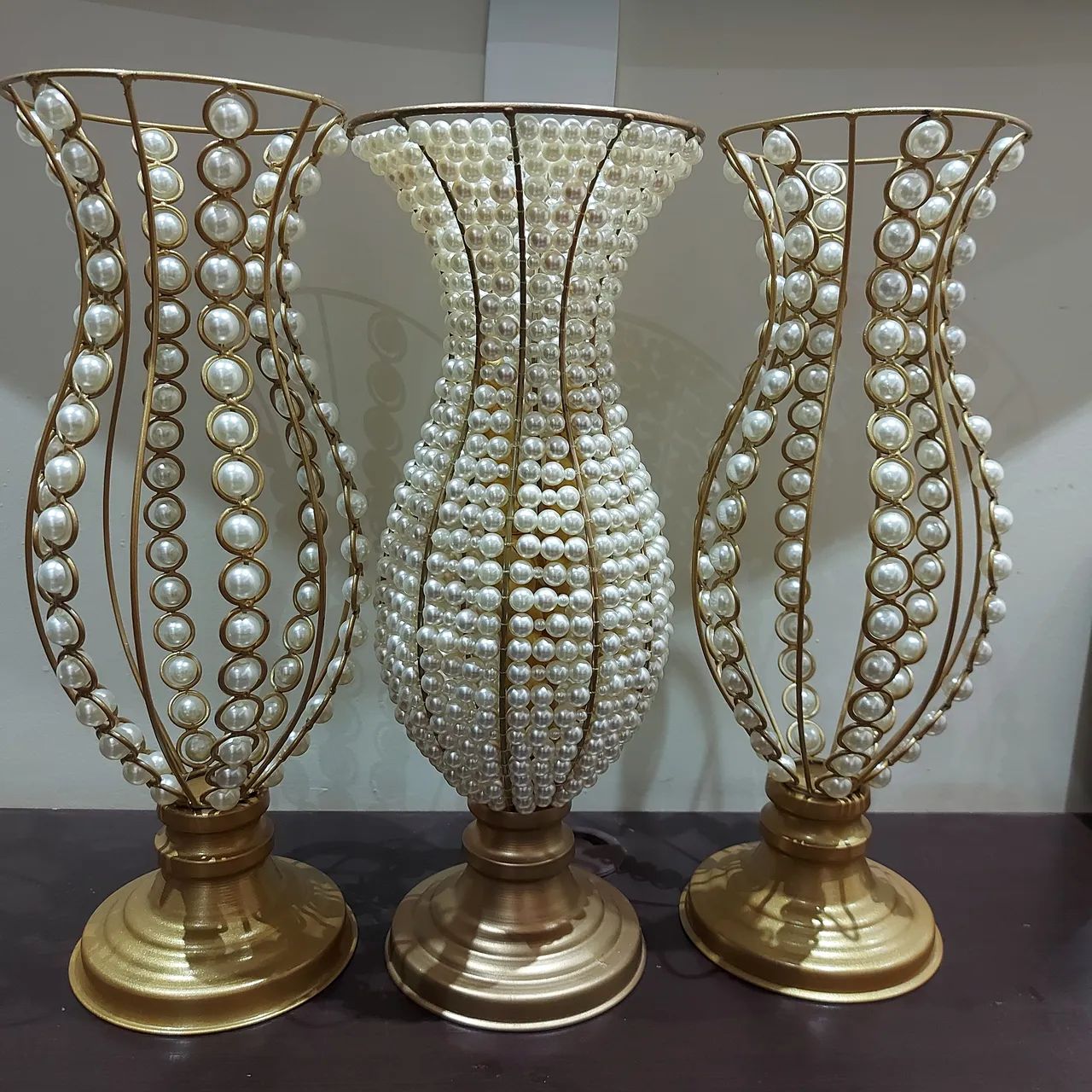 Vasos decorativos com pérolas 45cm  - Foto 2