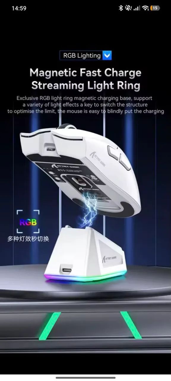 Mouse gamer attack shark x11 Branco - Foto 2