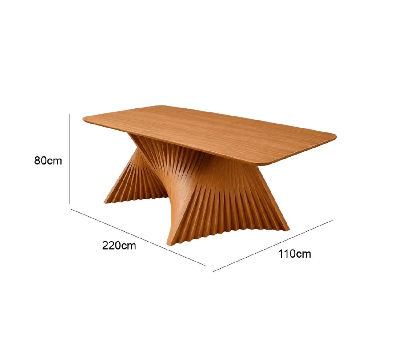 Mesa Jantar  Plus com Vidro 220x110 Base Ripado p5 - Foto 3