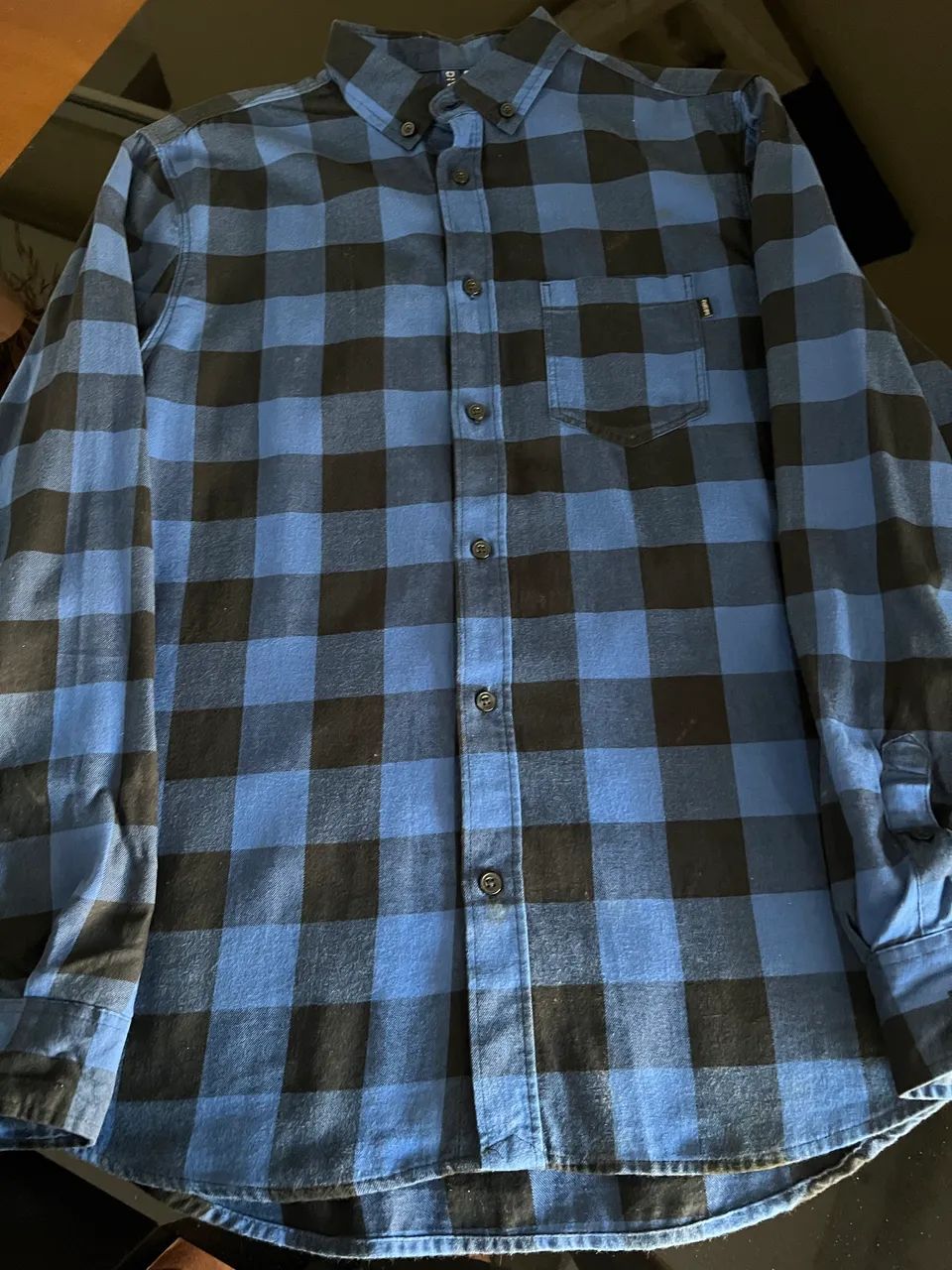 Camisa xadrez h&m azul e preto P