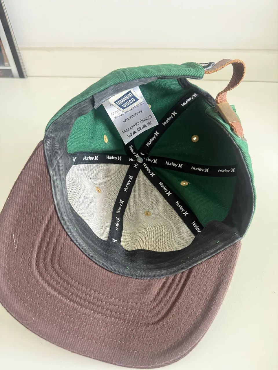 Boné Original Hurley Verde Com Regulagem Em Couro - Foto 3