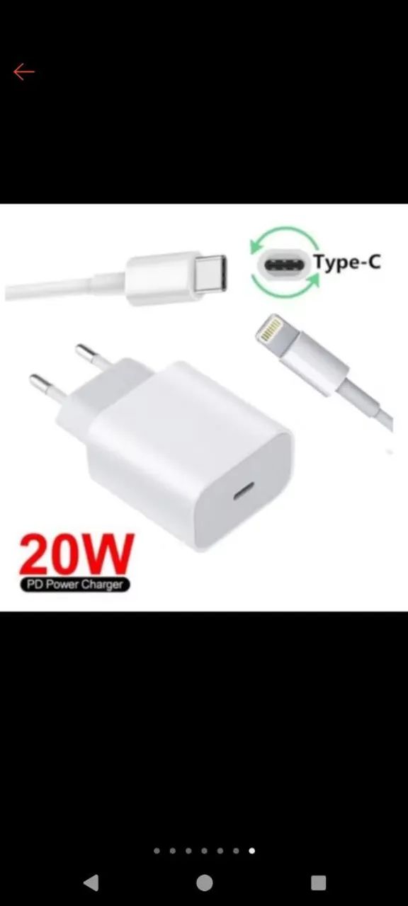 Carregador iPhone 20 watts.. carga rápida 