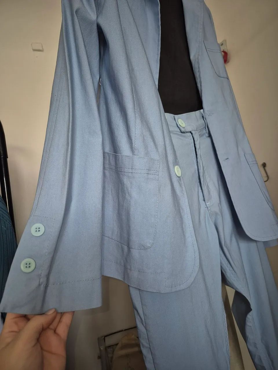 Terninho masculino azul claro, G - Foto 2