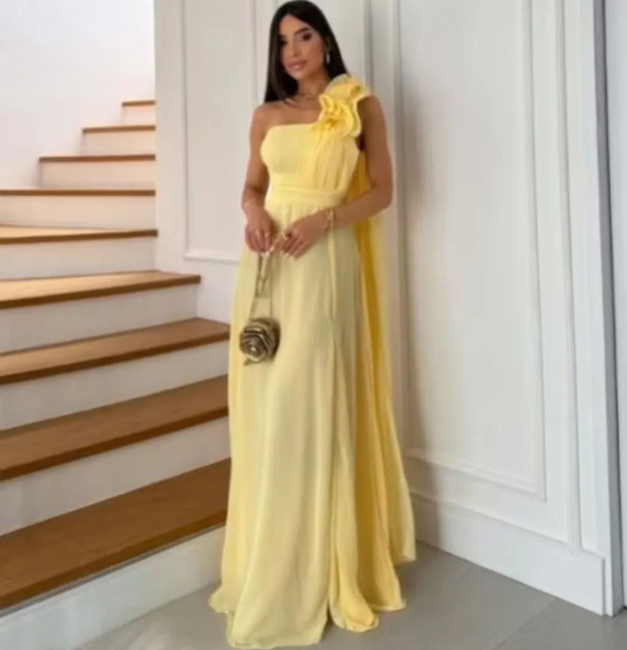 Vestido amarelo chiffon - Foto 2
