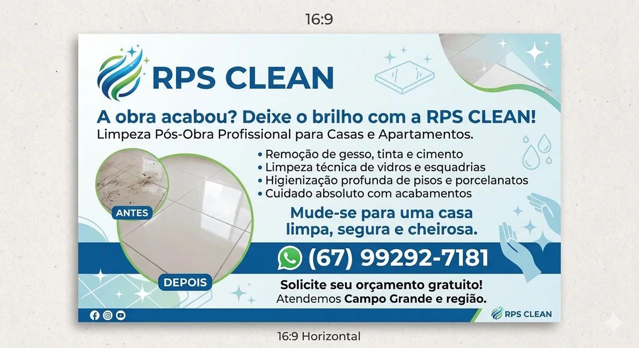 A obra acabou? Deixe o brilho com a RPS CLEAN!