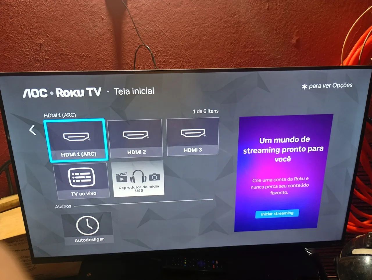 SMART TV AOC 43 POLEGADAS SISTEMA ANDROID E TELA COM BÓRDA INFINITA NOVINHA 