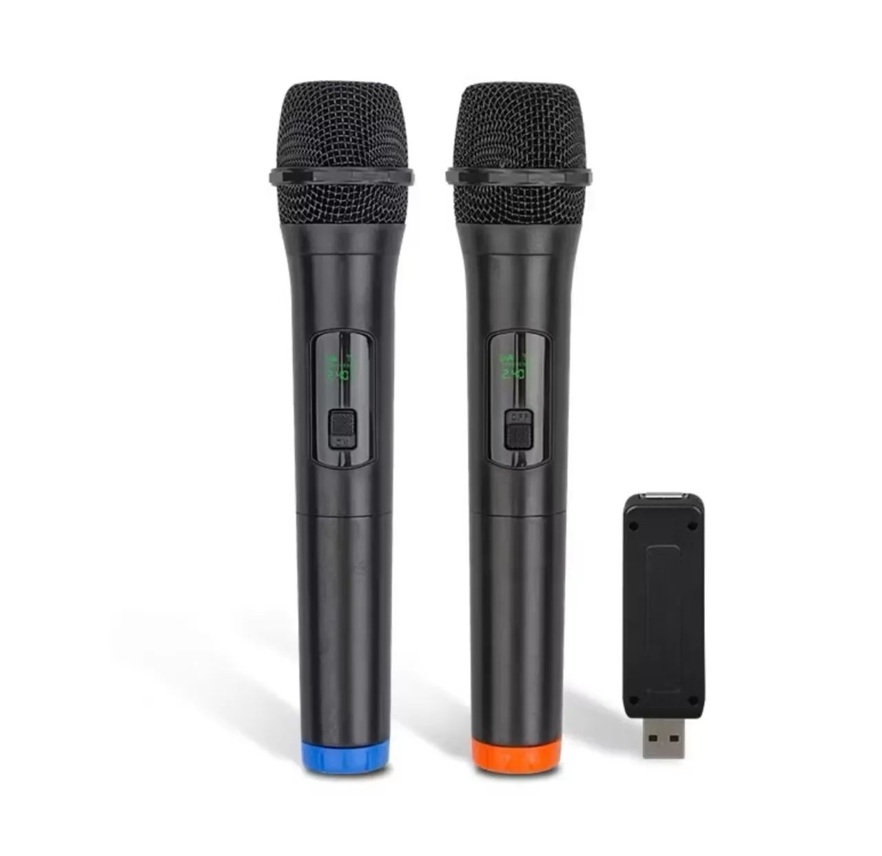 Kit 2 Microfones Sem Fio adaptador usb Sinal Forte Digital  - Foto 2