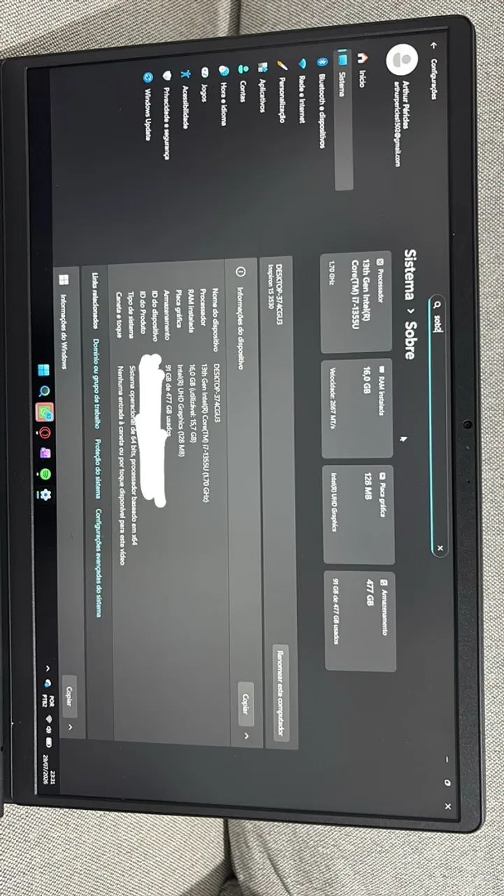 Notebook Dell inspiron 15 i7 - Foto 3