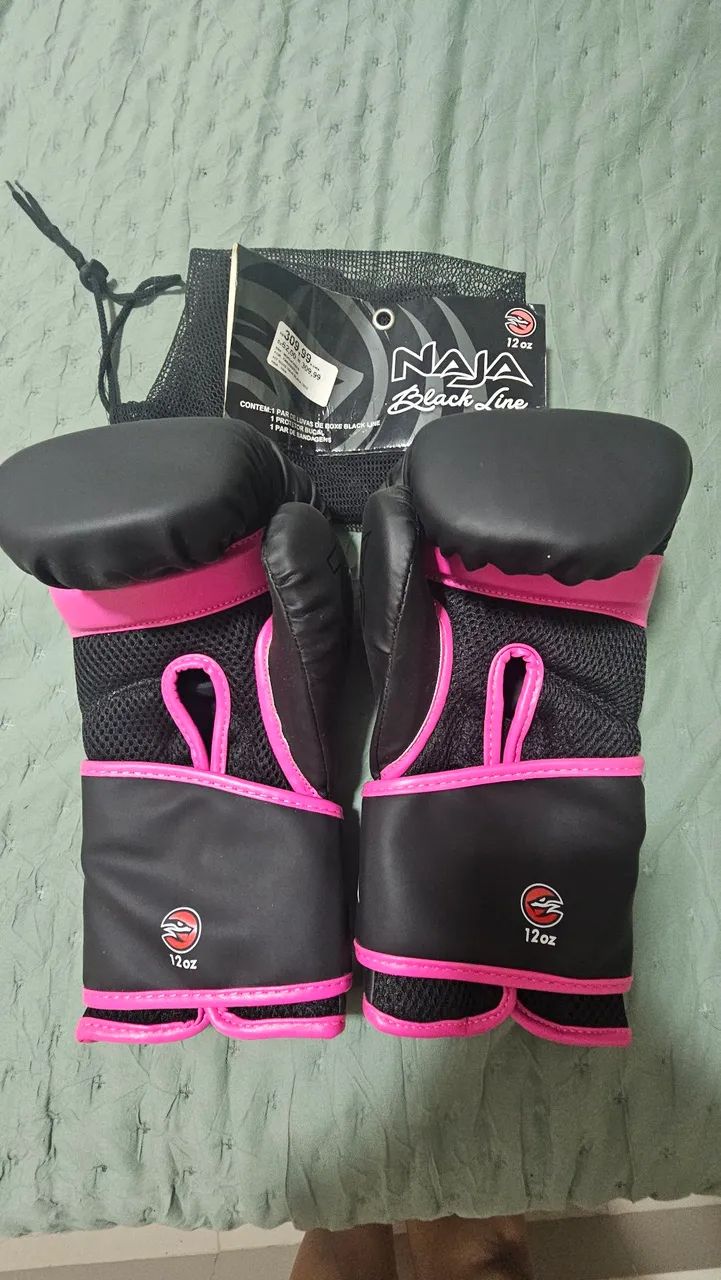 Kit de Boxe Naja Black Line 12oz - Semi Novo - Foto 2