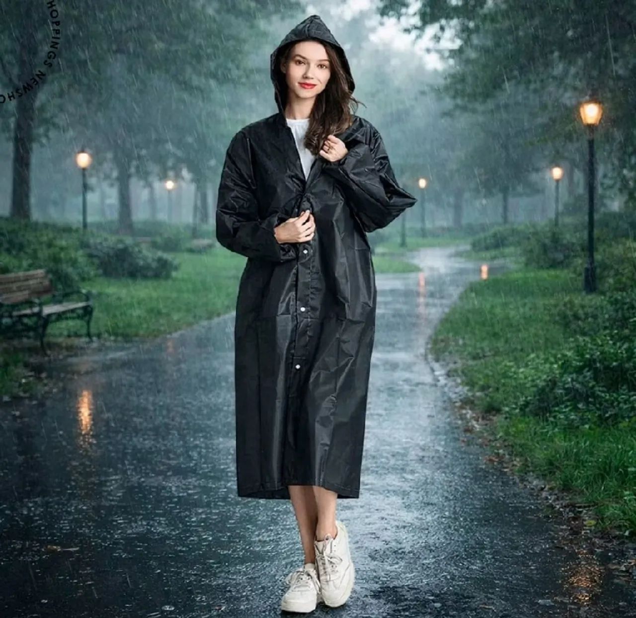 Capa de Chuva Longa com Capuz - Foto 3