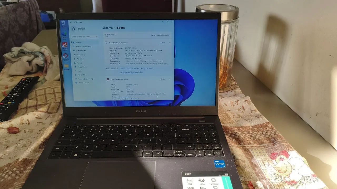 Notebook Samsung Book Intel Core i5 11ª Ger | 8GB RAM | SSD 256GB | Caixa e Nota Fiscal
