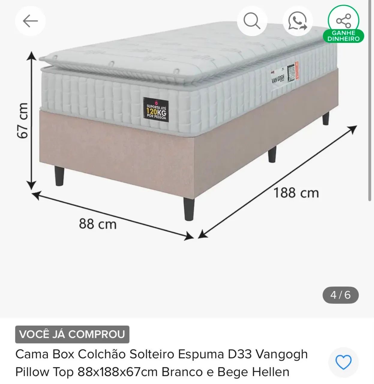 Cama Box Solteiro - Foto 3