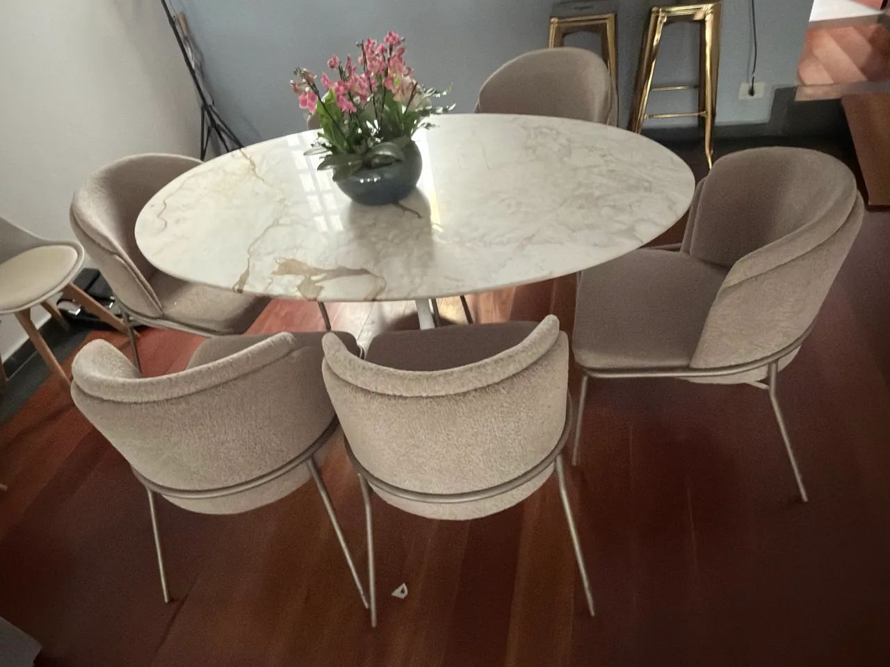 Cadeiras com Revestimento Buclê. 7 unidades 250 cada  - Foto 2