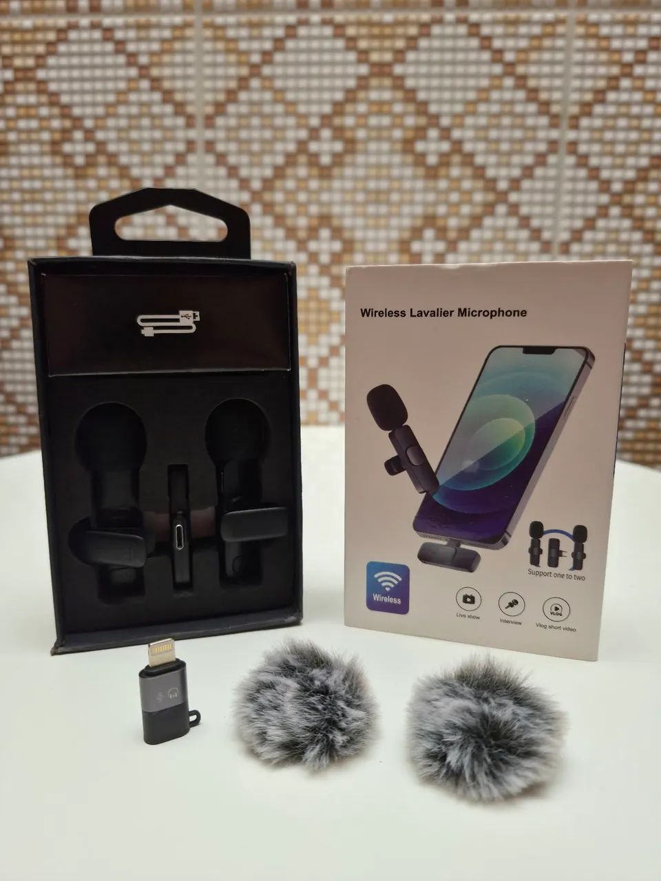 Microfones Lapela Wireless Duplo com proteção de ruídos - Foto 2