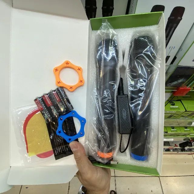 Kit com 2 Microfones Sem Fio Profissional Preto - X-Cell - Foto 4