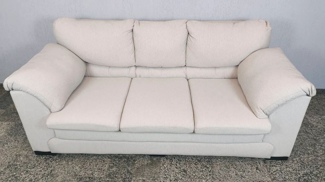 **Sofá 3 Lugares em Linho - 2,06m - Excelente Estado**<br>