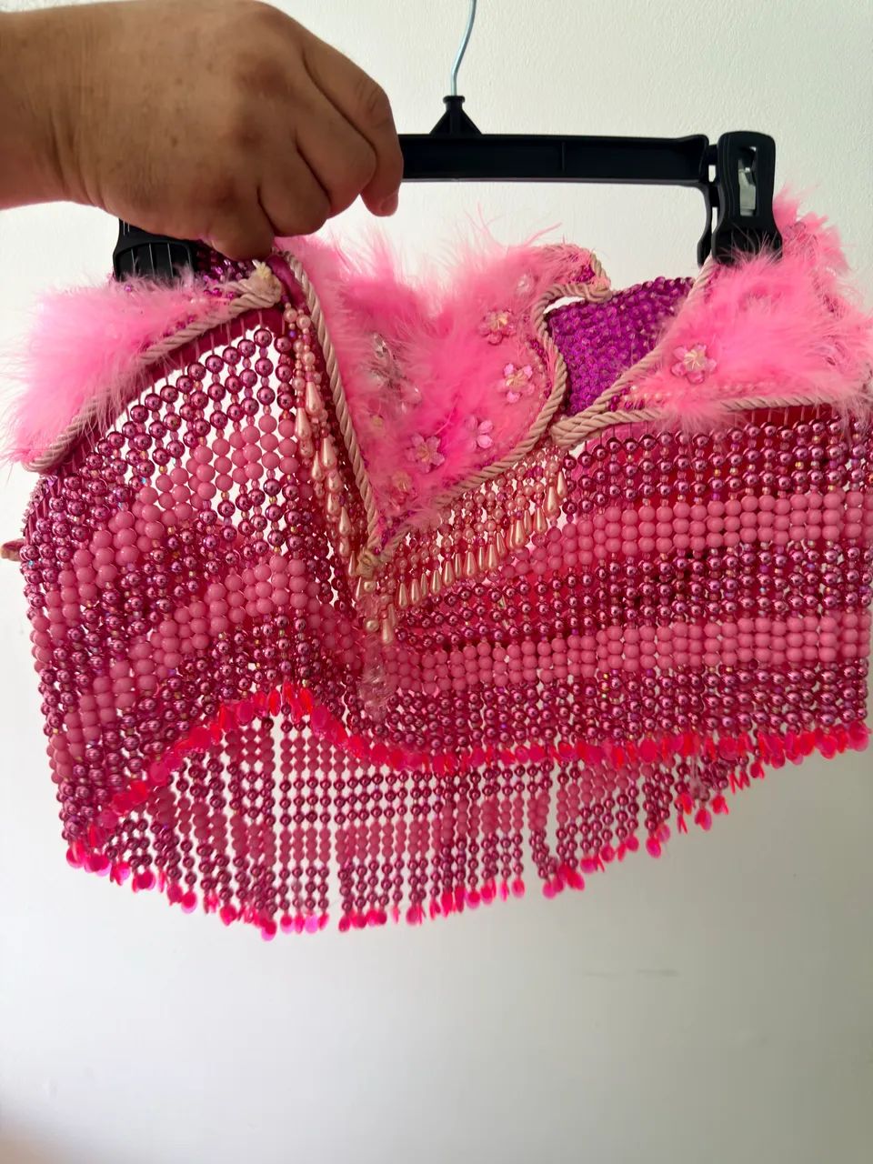 Conjunto para dança do ventre bordado a mão com saia tripla  - Foto 3
