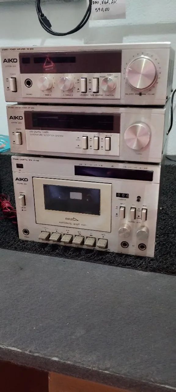 Micro System Modulado Vintage Aiko System Td 3000 Completo - Foto 3